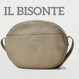 イルビゾンテ(IL BISONTE)の【IL BISONTE】ショルダーバッグ グレー ななめ掛け レザー 保存袋(ショルダーバッグ)