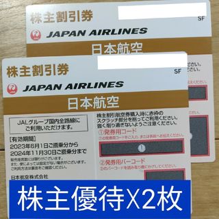 ジャル(ニホンコウクウ)(JAL(日本航空))のJAL 日本航空 株主優待券  2枚 有効期限 2024/11/30(その他)