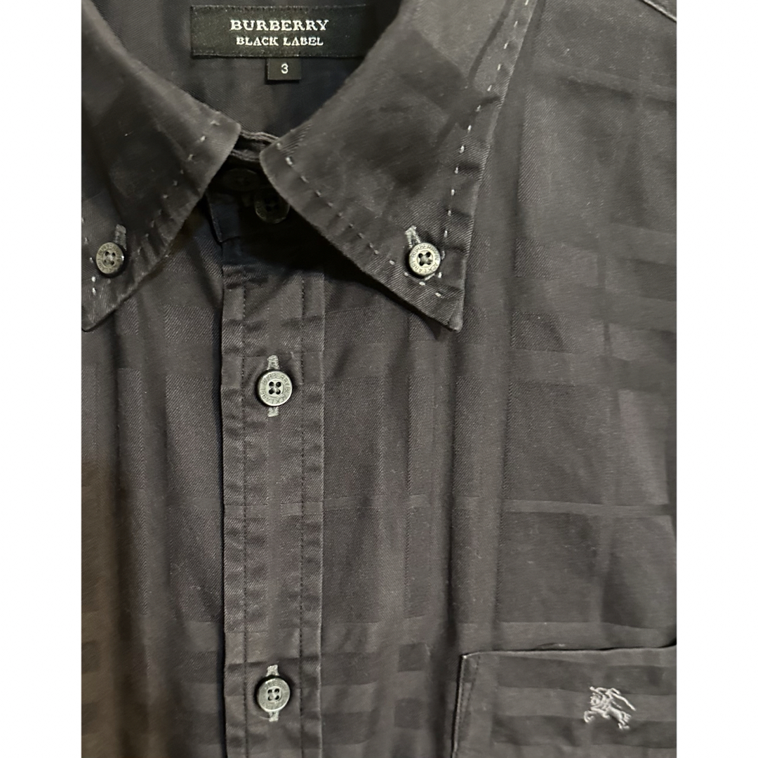 BURBERRY BLACK LABEL(バーバリーブラックレーベル)のバーバリー ブラックレーベル シャドーチェック ステッチ 半袖 シャツ メンズのトップス(シャツ)の商品写真