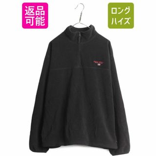 ラルフローレン(Ralph Lauren)の90s ポロスポーツ ラルフローレン フリース ジャケット メンズ XXL 古着 90年代 オールド POLO SPORT ポロ ブルゾン ハーフジップ ブラック(ブルゾン)