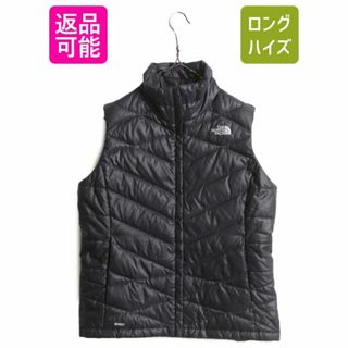 US企画 ノースフェイス ナイロン ダウン ベスト レディース M / The North Face フルジップ キルティング 550フィル アウトドア 重ね着 灰