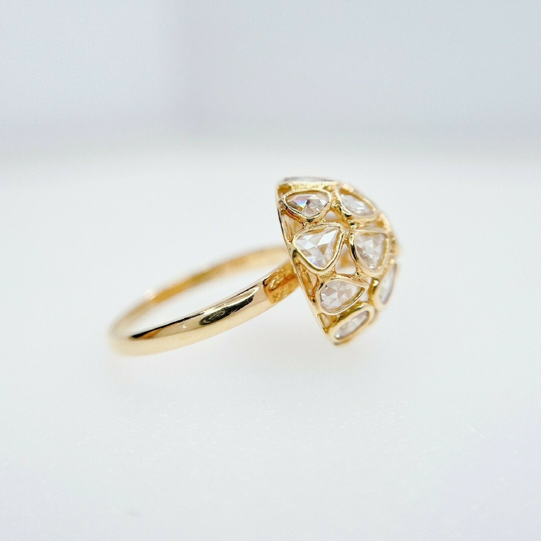 Tキラキラ K18 ローズカット天然ダイヤモンド 1.26ct リング レディースのアクセサリー(リング(指輪))の商品写真