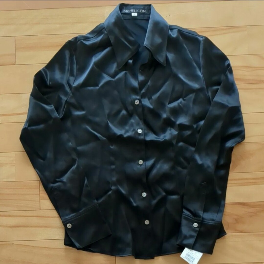 MICHEL KLEIN(ミッシェルクラン)の長袖シャツ ブラック レディースのトップス(シャツ/ブラウス(長袖/七分))の商品写真