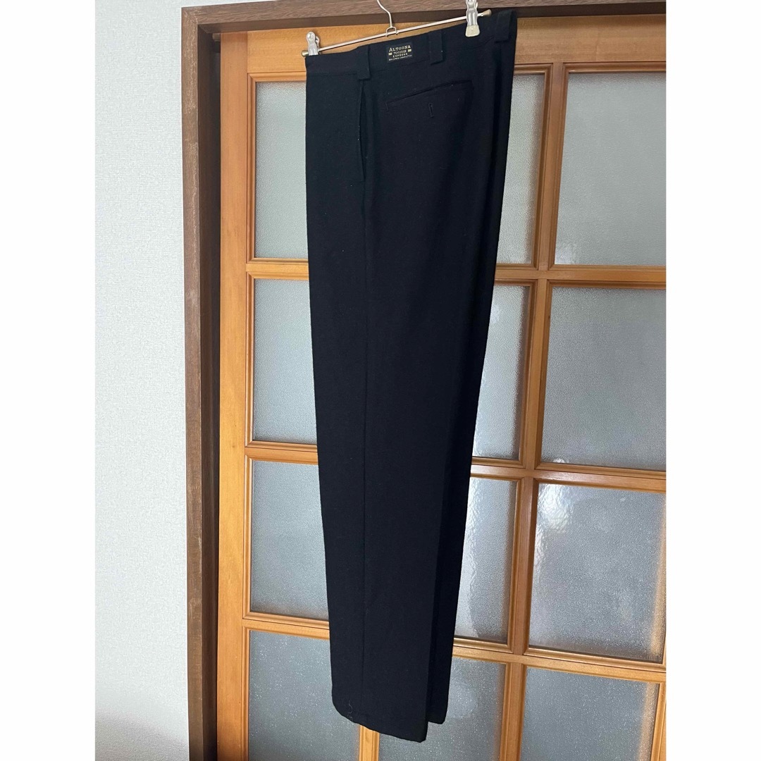 日本製 ビンテージ ウールスラックス 黒 メンズのパンツ(スラックス)の商品写真