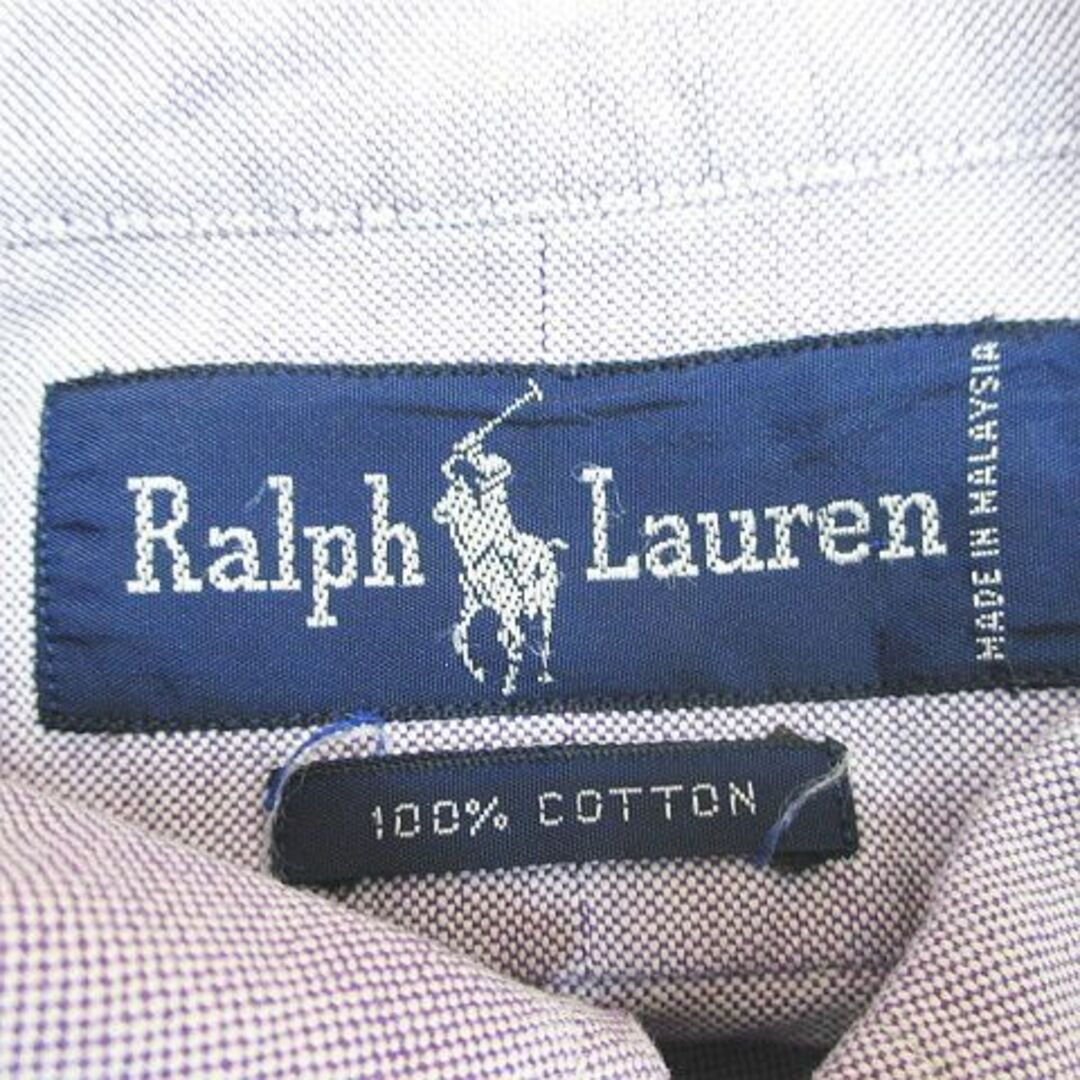 Ralph Lauren(ラルフローレン)のラルフローレン 長袖 シャツ 15-34 紫 パープル ロゴ 刺繍 綿 コットン メンズのトップス(シャツ)の商品写真