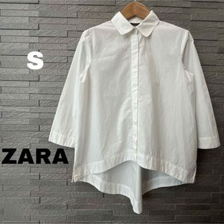 ZARA - ザラZARA 七分袖 シャツ ブラウス シンプル ノーマル 面接 フォーマル 白