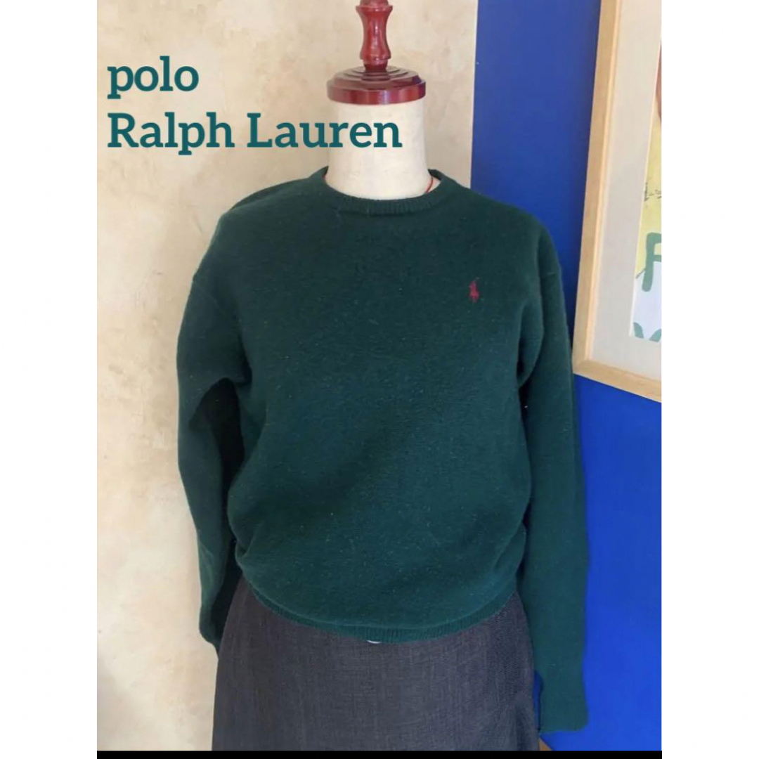 POLO RALPH LAUREN(ポロラルフローレン)のポロラルフローレン　ニット　Lサイズ　グリーン メンズのトップス(ニット/セーター)の商品写真