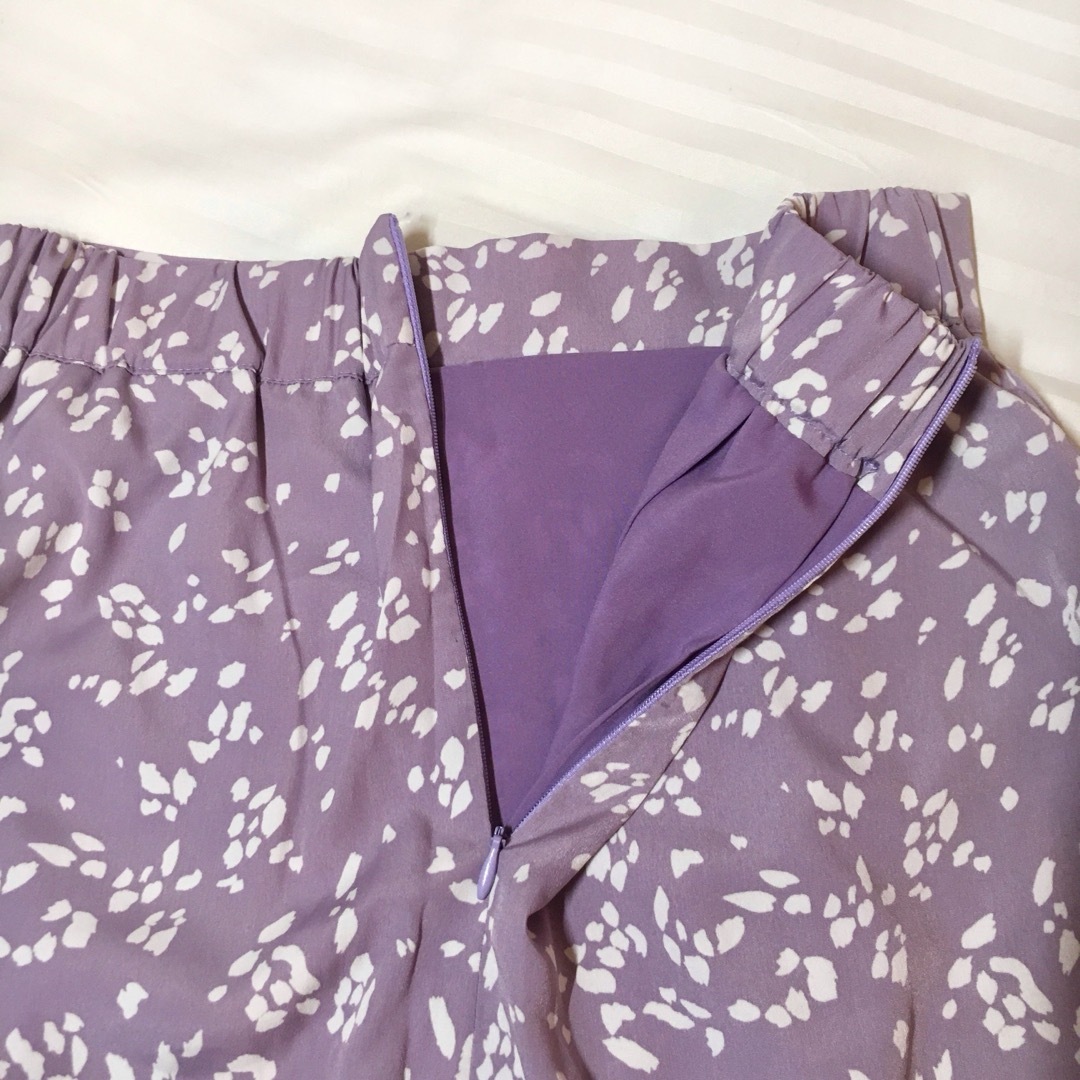 dholic(ディーホリック)のDHOLIC パターンフレアスカート パープル フリーサイズ 春色 韓国系 美品 レディースのスカート(ロングスカート)の商品写真