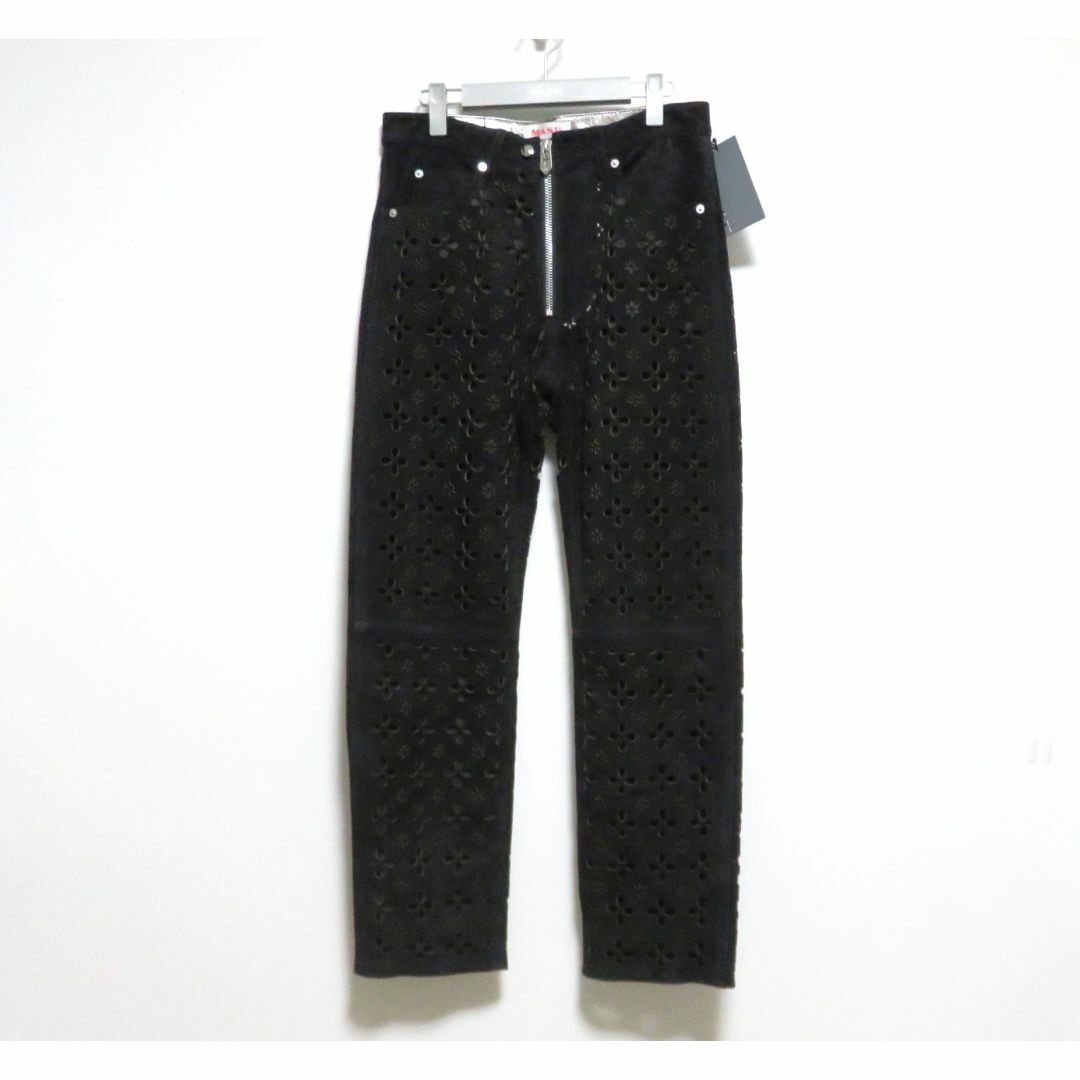 定価8.5万 MASU FLOWER CUT LEATHER PANTS 46