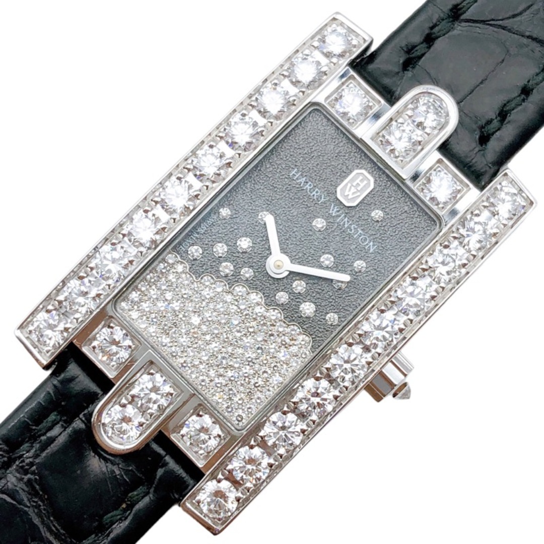 HARRY WINSTON(ハリーウィンストン)の　ハリーウィンストン HARRY WINSTON アヴェニュー ダイヤモンドドロップス AVEQHM21WW280 シルバー×ブラック 750WG・純正ダイヤモンド クオーツ レディース 腕時計 レディースのファッション小物(腕時計)の商品写真