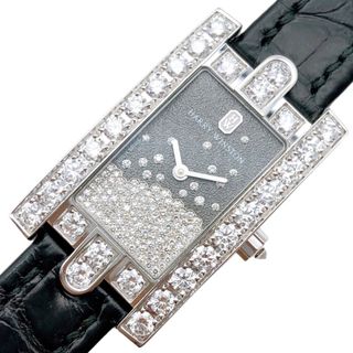 ハリーウィンストン(HARRY WINSTON)の　ハリーウィンストン HARRY WINSTON アヴェニュー ダイヤモンドドロップス AVEQHM21WW280 シルバー×ブラック 750WG・純正ダイヤモンド クオーツ レディース 腕時計(腕時計)