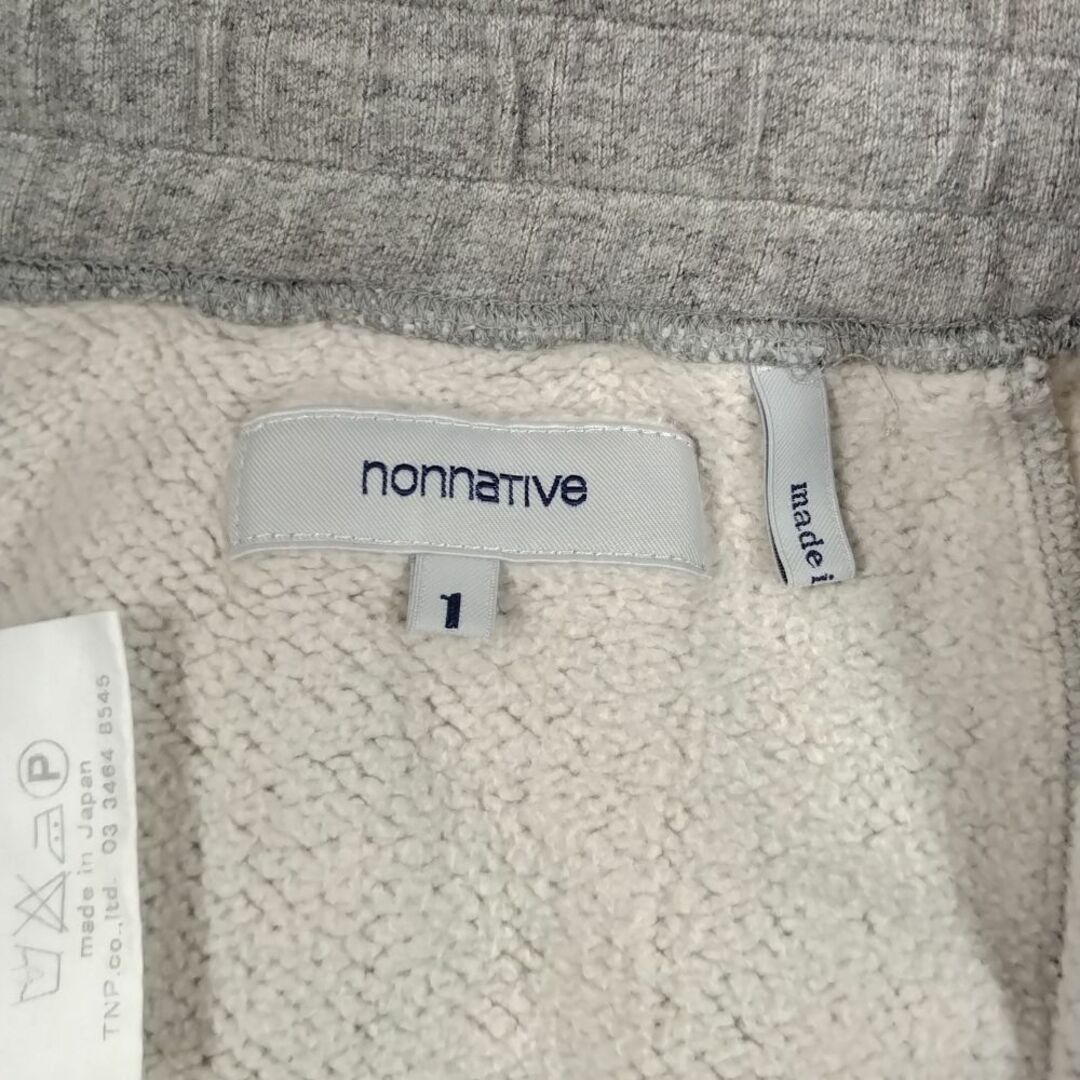 nonnative(ノンネイティブ)のNONNATIVE ノンネイティブ 品番TNP-NN-P-6011 裾ジップ付 スウェットパンツ グレー サイズ1 正規品 / B5088 メンズのパンツ(その他)の商品写真