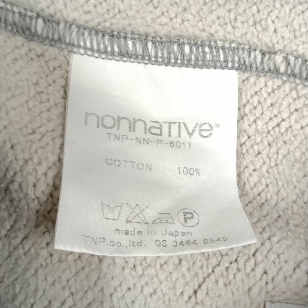 nonnative(ノンネイティブ)のNONNATIVE ノンネイティブ 品番TNP-NN-P-6011 裾ジップ付 スウェットパンツ グレー サイズ1 正規品 / B5088 メンズのパンツ(その他)の商品写真