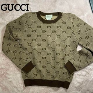 グッチ(Gucci)の美品　GUCCI 総柄　ブラウン　茶色　セーター　子供服　サイズ6 120cm(ニット/セーター)