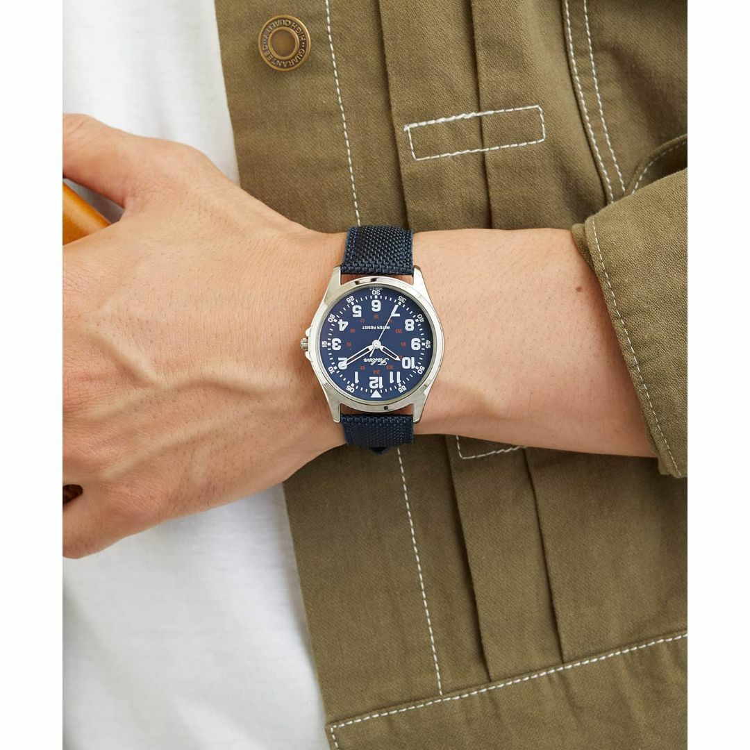 【色: ネイビー】[シチズン Q&Q] 腕時計 アナログ 防水 革ベルト QB3 メンズの時計(その他)の商品写真