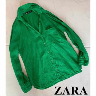 ☆美品ZARA ザラ リンネ 麻 シャツM☆