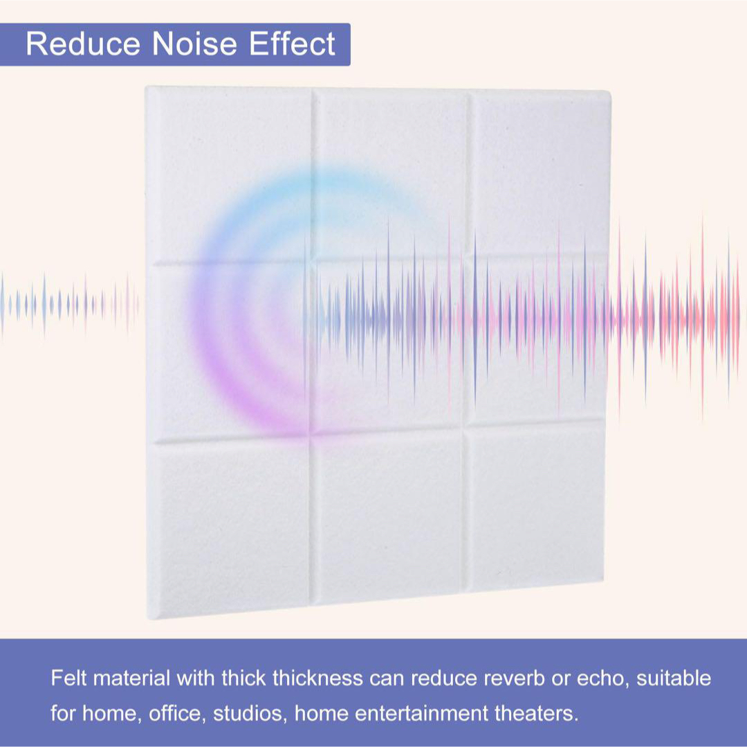 フェルト掲示板 6パック 自己粘着質感ードスクエアフェルトタイル 防音壁パネル用 インテリア/住まい/日用品のインテリア/住まい/日用品 その他(その他)の商品写真