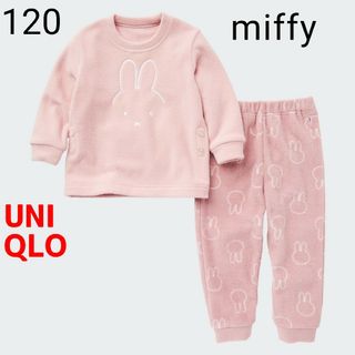 ユニクロ(UNIQLO)の120 ユニクロ★ミッフィー★フリースパジャマ フリースセット パジャマ★ピンク(パジャマ)