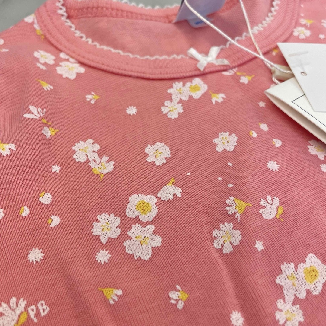 PETIT BATEAU(プチバトー)のプチバトー　半袖パジャマ花柄　ピンク　2A86ｃｍ キッズ/ベビー/マタニティのベビー服(~85cm)(パジャマ)の商品写真