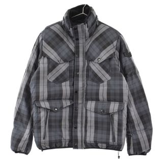 ディーゼル(DIESEL)のDIESEL ディーゼル Check Puffer Jacket チェック柄パファージャケット ブラック/グレー(フライトジャケット)