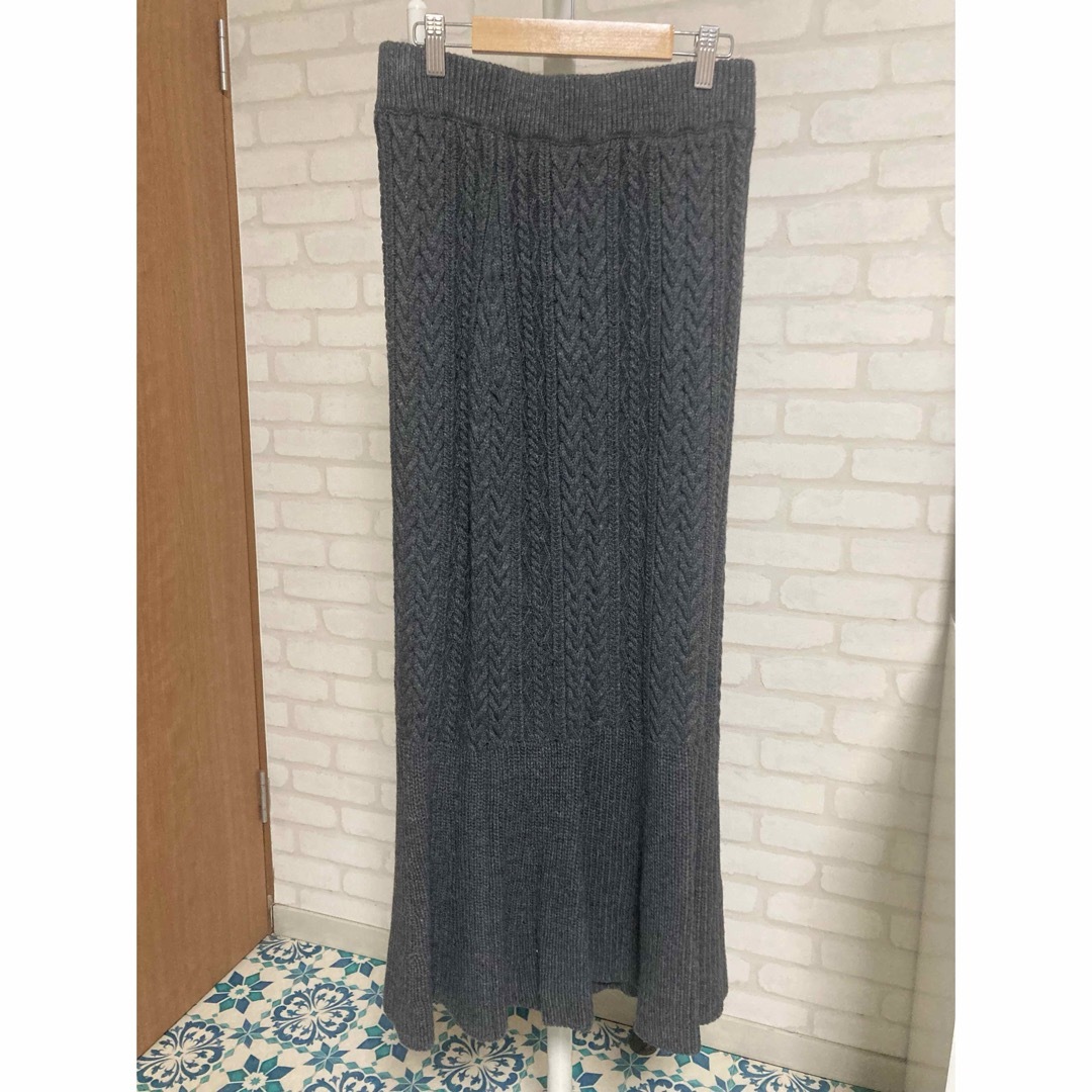 ニットマーメイドスカート レディースのスカート(ロングスカート)の商品写真