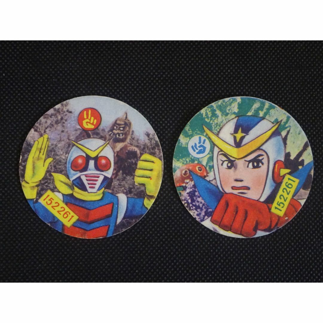 昔の昭和アニメ・丸型メンコ（5.7cm）10枚セット レトロ 当時物