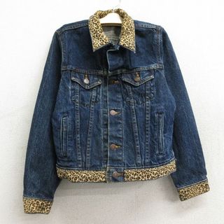 古着 長袖 ジージャン キッズ ボーイズ 子供服 80年代 80s ヒョウ柄 コットン USA製 紺 ネイビー デニム他 23nov15(シャツ/カットソー)