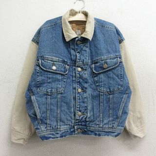 ギャップ(GAP)の古着 ギャップ GAP 長袖 ジージャン キッズ ボーイズ 子供服 00年代 00s ツートンカラー 紺 ネイビー デニム他 内側キルティング 23nov15(シャツ/カットソー)