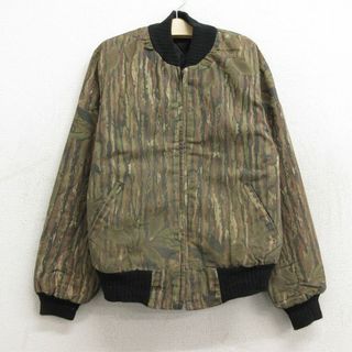 古着 長袖 ジャケット キッズ ボーイズ 子供服 90年代 90s リアルツリー USA製 茶他 ブラウン 迷彩 内側キルティング 23nov15(シャツ/カットソー)