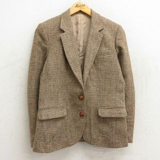 古着 ハリスツイード Harris Tweed 長袖 テーラード ジャケット レディース 80年代 80s 手織り スコティッシュウール USA製 ベージュ他 カーキ 【spe】 23nov20 中古 アウター ジャンパー ブルゾン