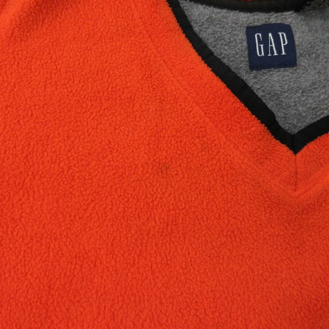 GAP(ギャップ)のL★古着 ギャップ GAP 長袖 フリース ジャケット メンズ 00年代 00s Vネック オレンジ 23nov13 中古 アウター メンズのジャケット/アウター(ダッフルコート)の商品写真