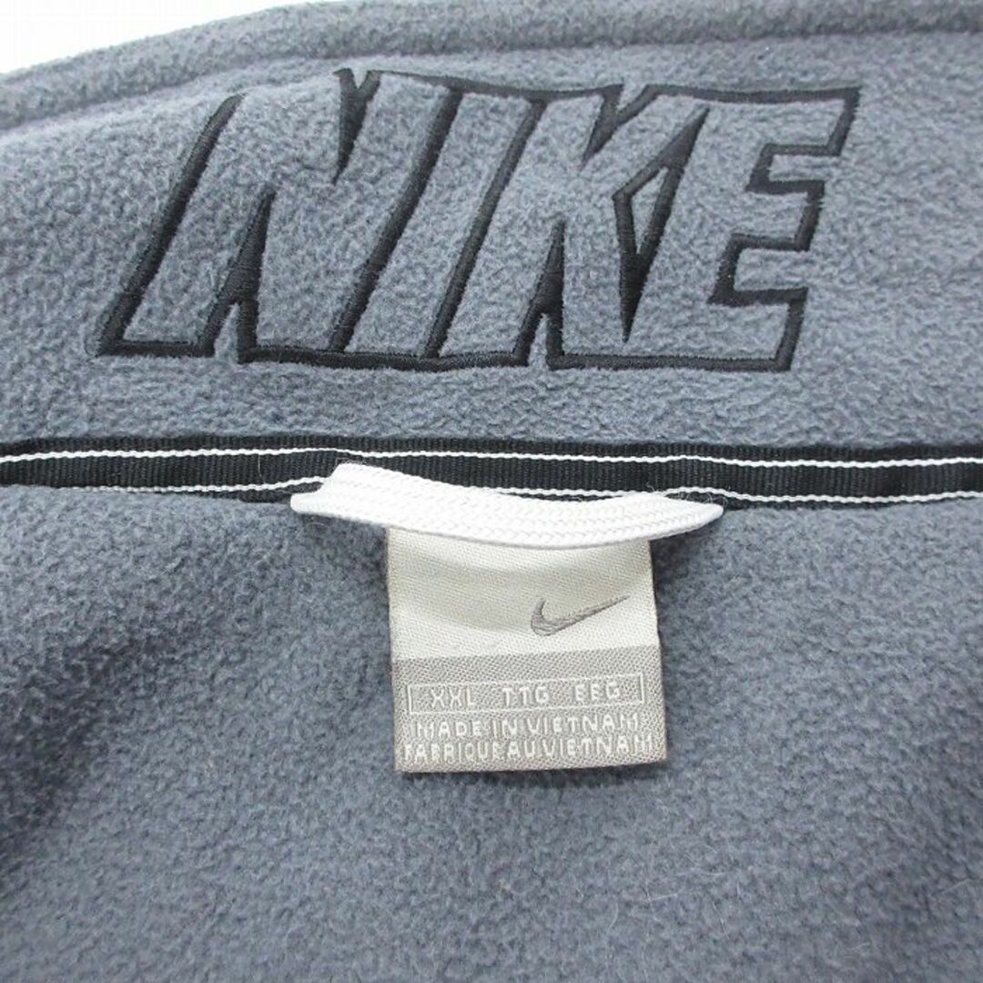 NIKE(ナイキ)のXL★古着 ナイキ NIKE 長袖 ジャケット ベスト ワンポイントロゴ 大きいサイズ 黒他 ブラック 内側フリース 23nov15 中古 メンズ アウター メンズのジャケット/アウター(ダッフルコート)の商品写真