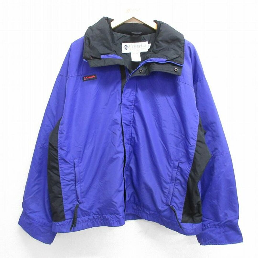 Columbia(コロンビア)のXL★古着 コロンビア COLUMBIA 長袖 ナイロン ジャケット メンズ 90年代 90s 大きいサイズ 紫他 パープル 23nov15 中古 アウター メンズのジャケット/アウター(ダッフルコート)の商品写真