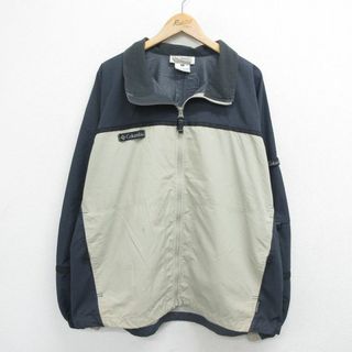 コロンビア(Columbia)のXL★古着 コロンビア COLUMBIA 長袖 ナイロン ジャケット メンズ 00年代 00s リップストップ ベージュ他 カーキ 23nov17 中古 アウター(ダッフルコート)