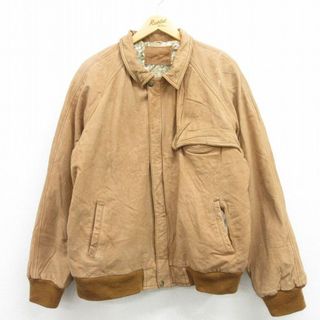 XL★古着 マルボロ 長袖 レザー ジャケット メンズ 90年代 90s 大きいサイズ ラグラン ベージュ カーキ 23nov11 中古 アウター 革ジャン 皮ジャン(ダッフルコート)