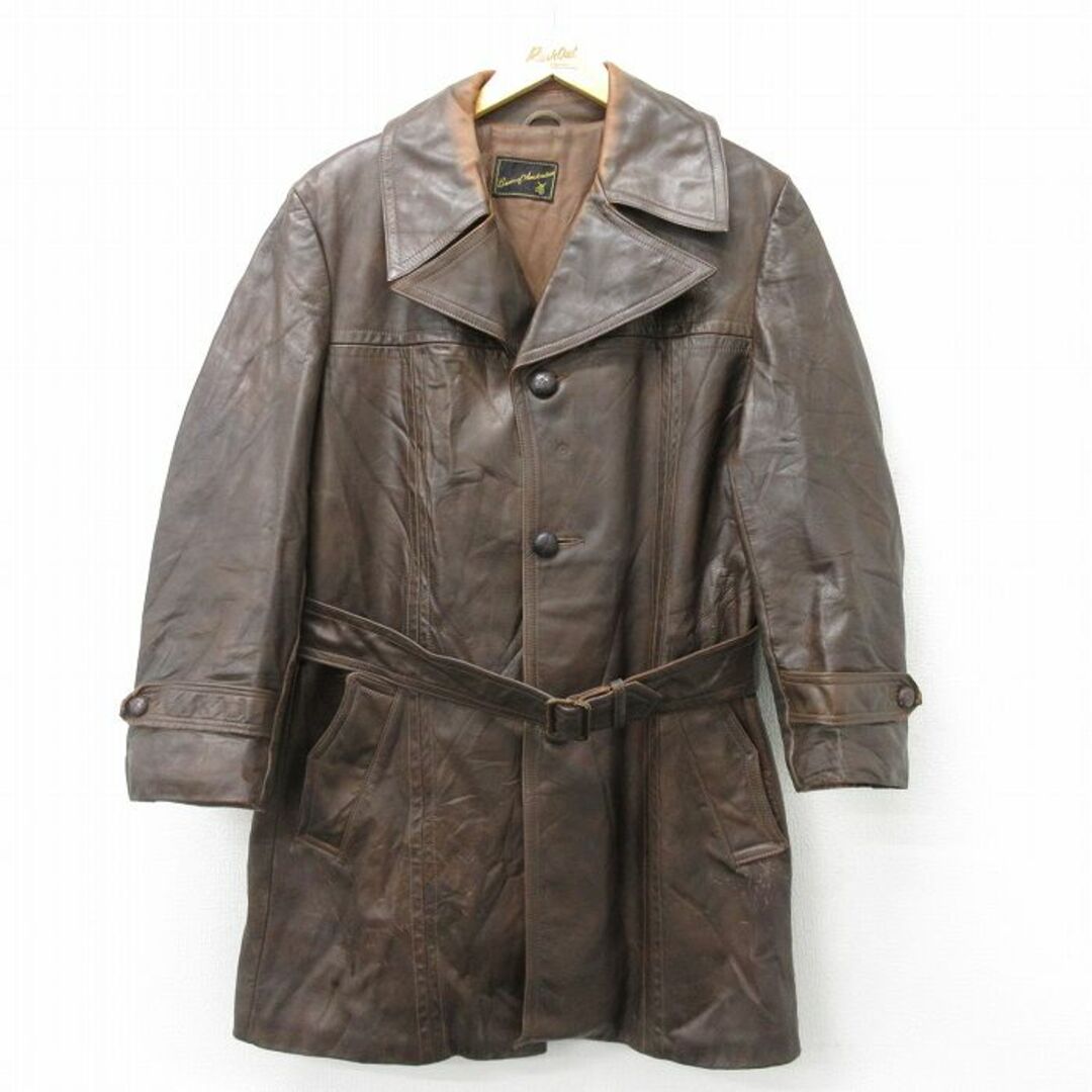 L☆古着 長袖 ビンテージ レザー コート メンズ 70年代 70s L☆古着 長袖 ビンテージ レザー コート メンズ 70年代 70s