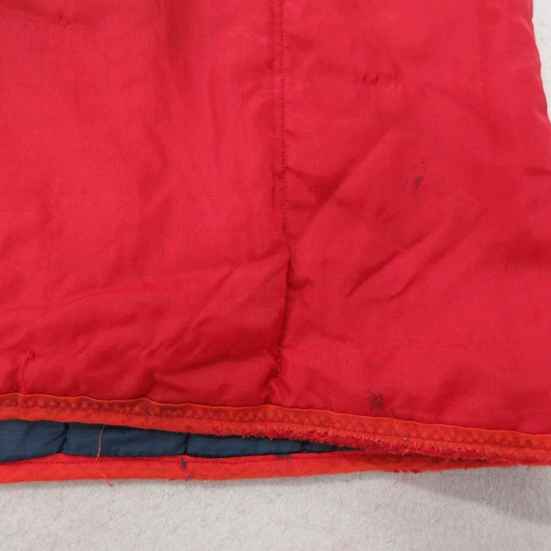 XS☆古着 ナイロン ベスト メンズ 80年代 80s 魚 犬 ワッペン 赤 XS☆古着 ナイロン ベスト メンズ 80年代 80s 魚 犬 ワッペン 赤