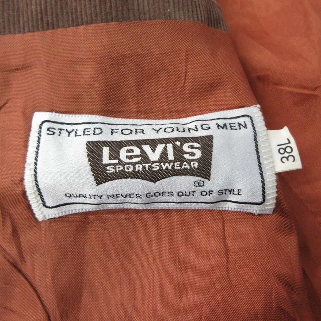 Levi's(リーバイス)のS★古着 リーバイス Levis 長袖 テーラード ジャケット メンズ 80年代 80s コーデュロイ 茶 ブラウン 23nov20 中古 アウター メンズのジャケット/アウター(ダッフルコート)の商品写真