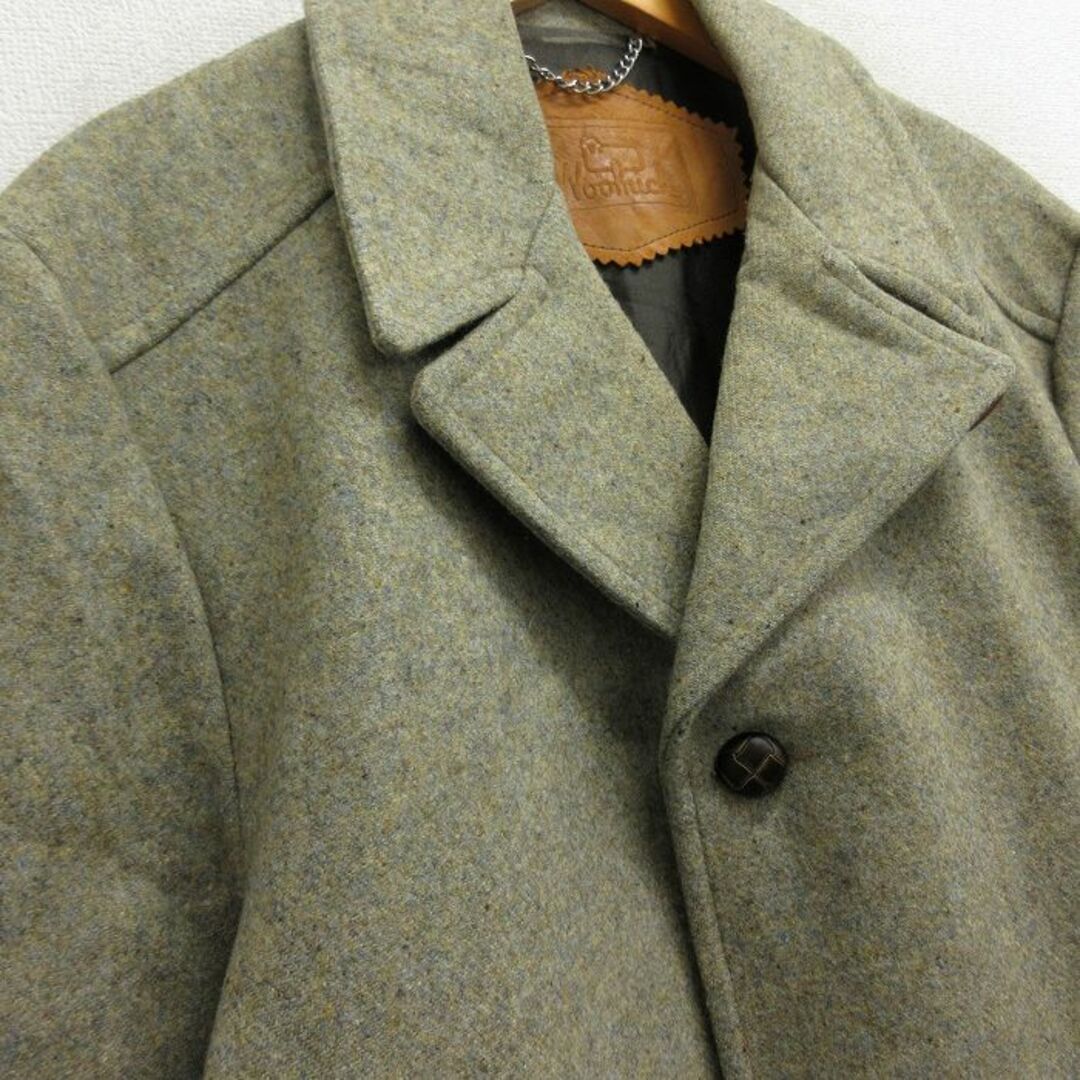 WOOLRICH(ウールリッチ)のXL★古着 ウールリッチ WOOLRICH 長袖 ウール ジャケット コート メンズ 80年代 80s ロング丈 薄緑系 グリーン 23nov15 中古 アウター メンズのジャケット/アウター(ダッフルコート)の商品写真