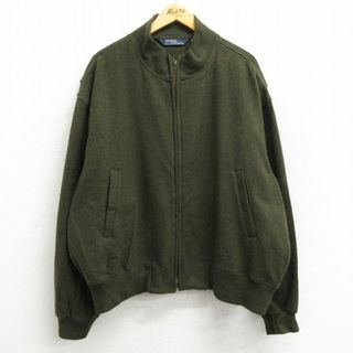 ラルフローレン(Ralph Lauren)のXL★古着 ラルフローレン Ralph Lauren 長袖 ブランド ウール ジャケット メンズ 90年代 90s 大きいサイズ USA製 濃緑 グリーン 23nov17 中古 アウター(ダッフルコート)