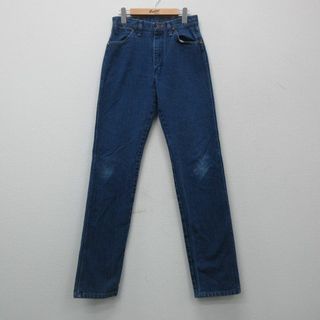 ラングラー(Wrangler)のW29★古着ラングラー ジーンズ メンズ 90年代 90s コットン USA製 紺 ネイビー デニム 23nov11 中古 ボトムス ジーパン Gパン ロング パンツ(ワークパンツ/カーゴパンツ)