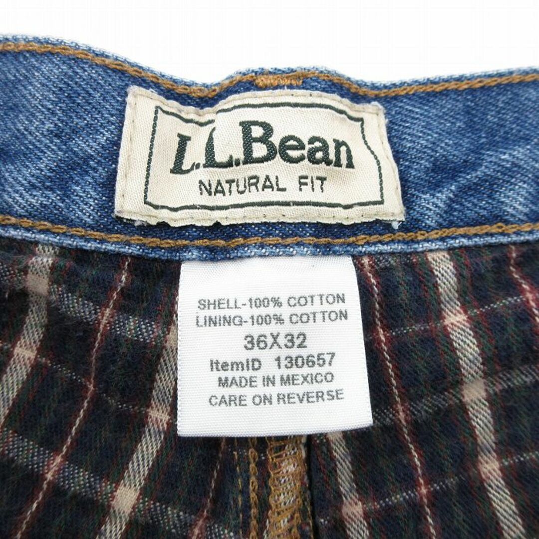 L.L.Bean(エルエルビーン)のW35★古着 エルエルビーン LLBEAN ジーンズ メンズ 00年代 00s コットン 紺 ネイビー デニム 内側フランネル 23nov14 中古 ボトムス ジーパン Gパン ロング パンツ メンズのパンツ(ワークパンツ/カーゴパンツ)の商品写真