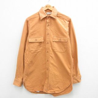 エルエルビーン(L.L.Bean)のM★古着 エルエルビーン LLBEAN 長袖 ヘビー フランネル シャツ メンズ 80年代 80s コットン USA製 オレンジ系 23nov17 中古 トップス(シャツ)