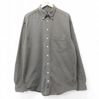 XL★古着 GANT 長袖 シャツ メンズ 90年代 90s ロング丈 オックスフォード コットン ボタンダウン 濃緑系 グリーン 23nov16 中古 トップス(シャツ)