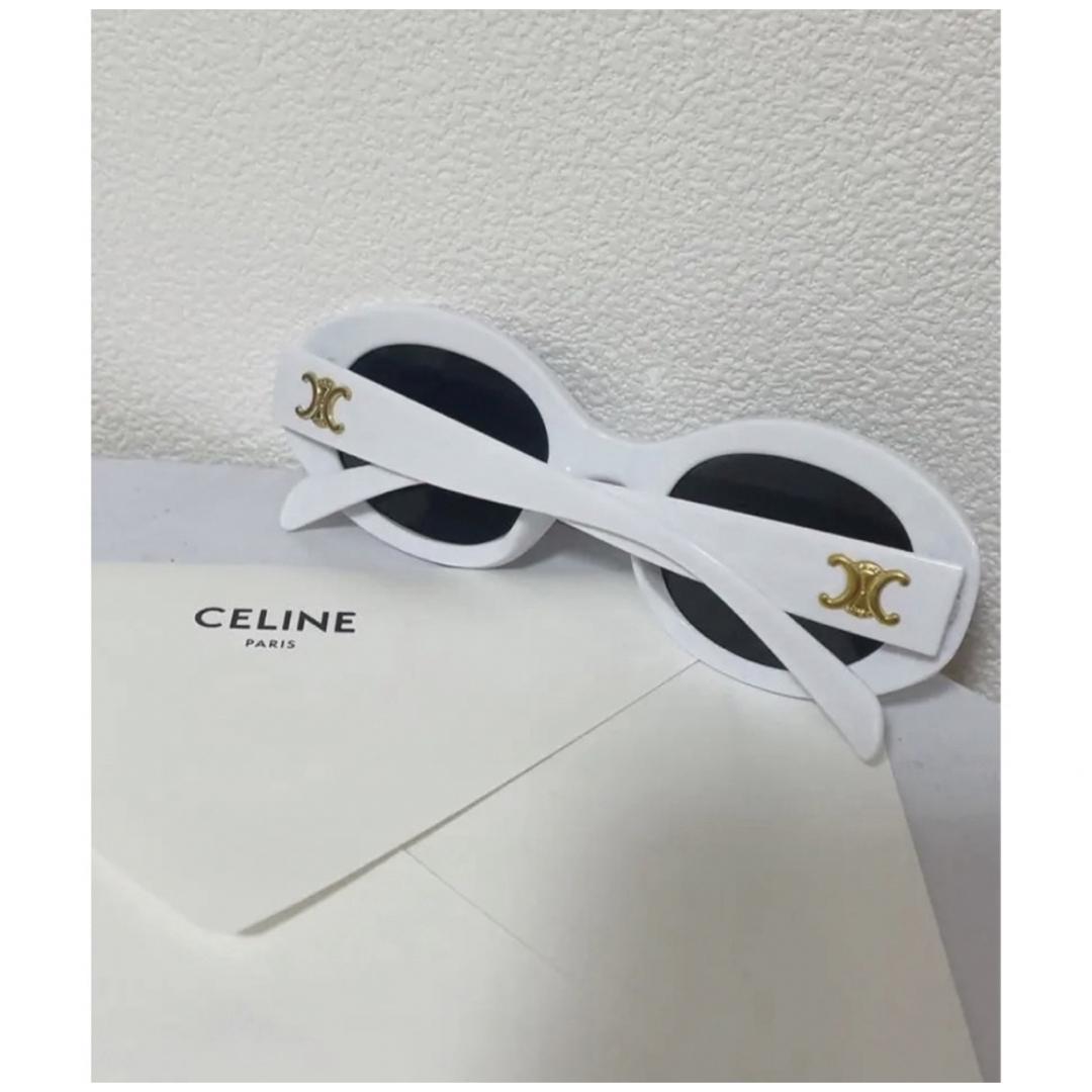ホワイト セリーヌ サングラス ホワイト ブラック トリオンフ 海外 レディースのファッション小物(サングラス/メガネ)の商品写真