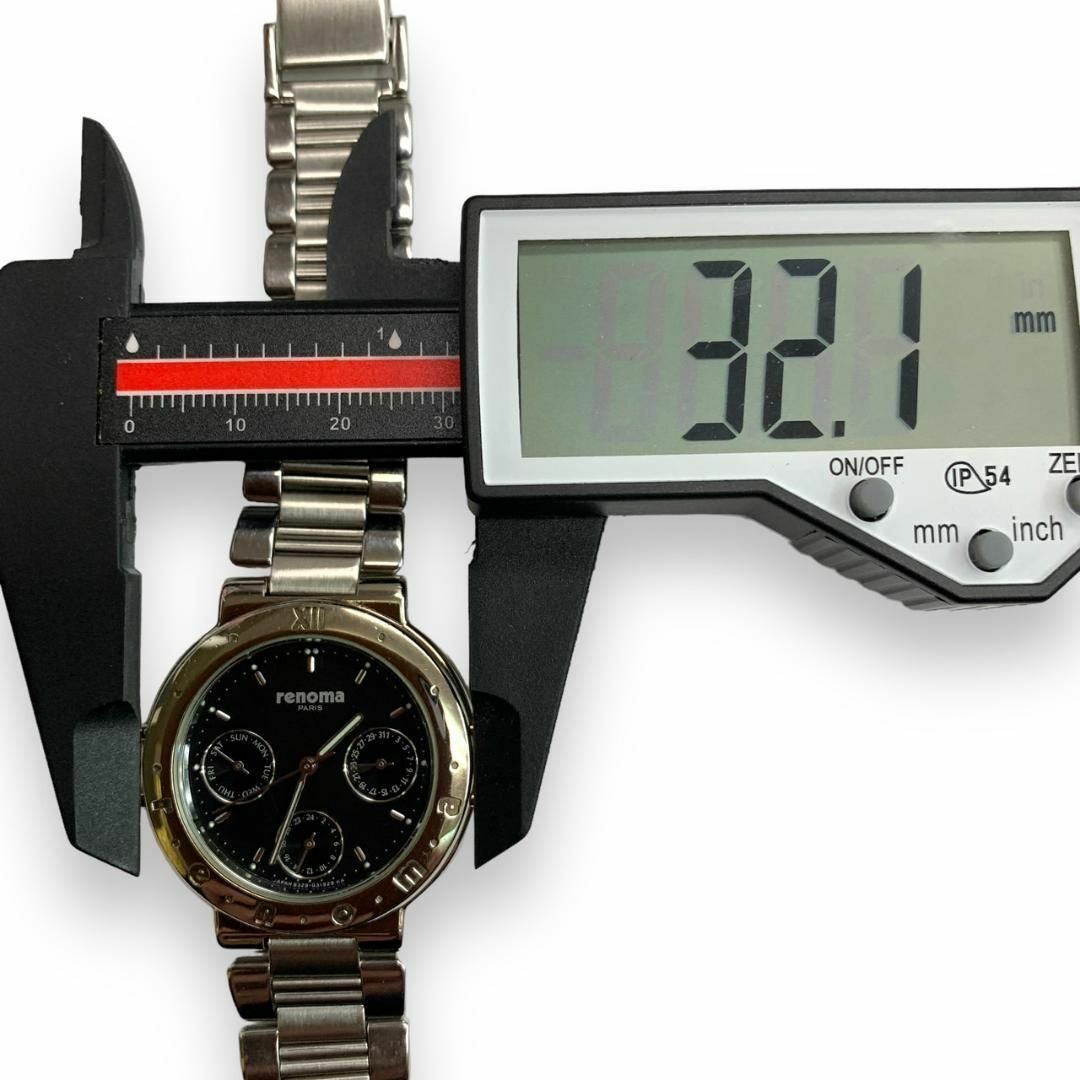 RENOMA(レノマ)の【電池交換済】レノマ　トリプルカレンダー　黒文字盤　レディース　腕時計 レディースのファッション小物(腕時計)の商品写真