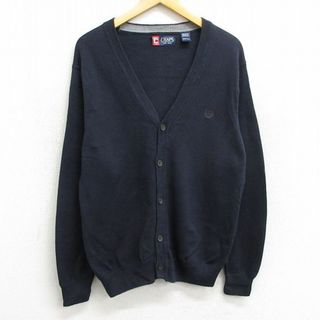 チャップス(CHAPS)のM★古着 チャップス 長袖 セーター メンズ 90年代 90s ワンポイントロゴ コットン 紺 ネイビー 23nov16 中古 ニット トップス(ニット/セーター)