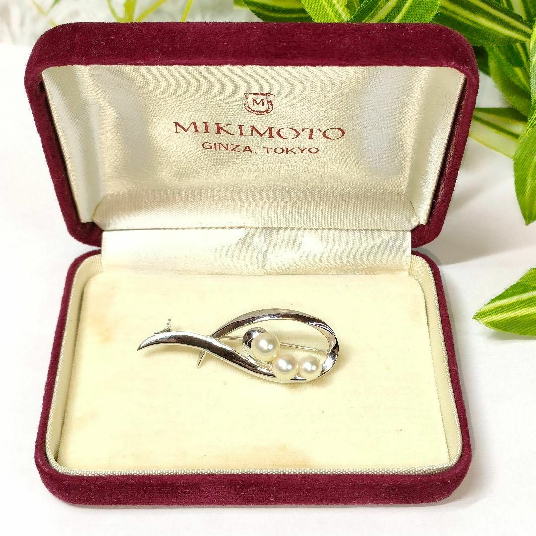 MIKIMOTO(ミキモト)のミキモト パール ブローチ シルバー MIKIMOTO 真珠 M刻印 S刻印 レディースのアクセサリー(ブローチ/コサージュ)の商品写真