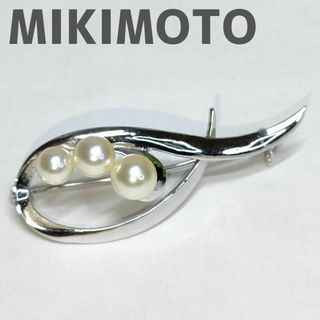 ミキモト(MIKIMOTO)のミキモト パール ブローチ シルバー MIKIMOTO 真珠 M刻印 S刻印(ブローチ/コサージュ)