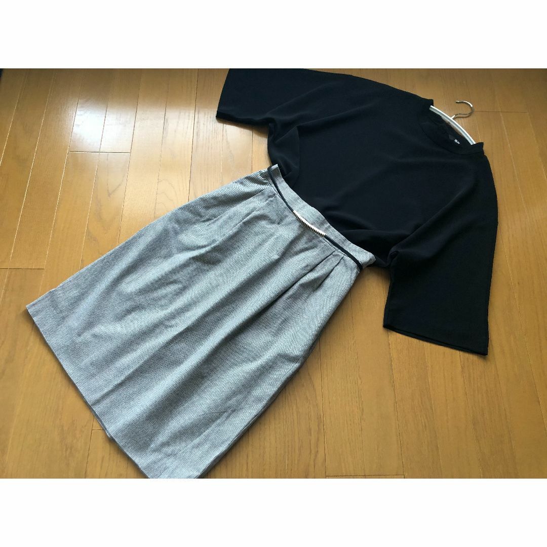 UNIQLO(ユニクロ)の一度着用【UNIQLO/ユニクロ】ドルマン5分袖トップス（L） ブラック レディースのトップス(シャツ/ブラウス(半袖/袖なし))の商品写真